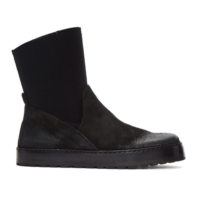 Marsell Black Suede Cassata Sock Boots Marsèll