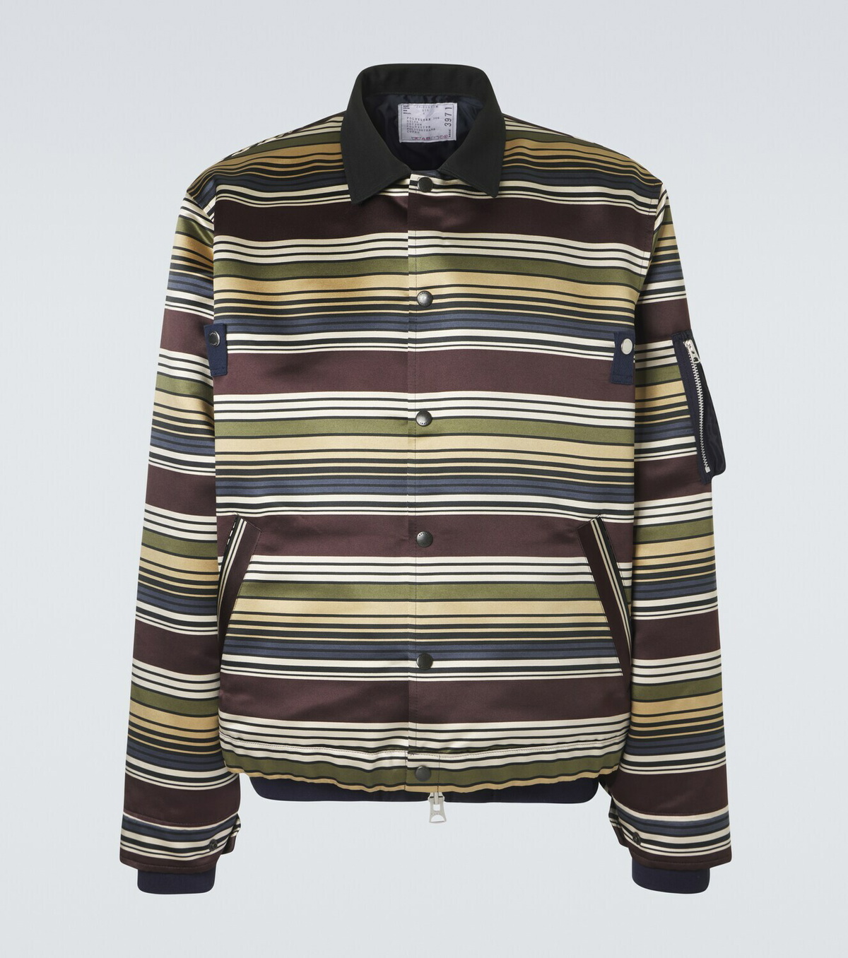 Sacai Striped blouson jacket