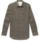 Brioni - Mélange Linen Shirt - Green