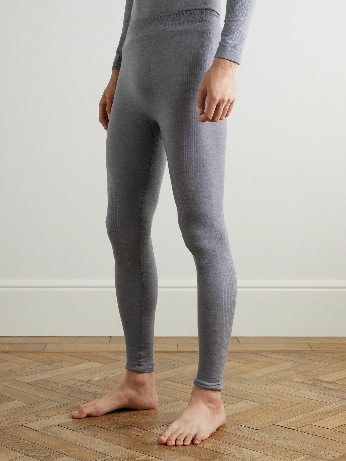Falke - Printed Virgin Wool-Blend Ski Tights - Gray