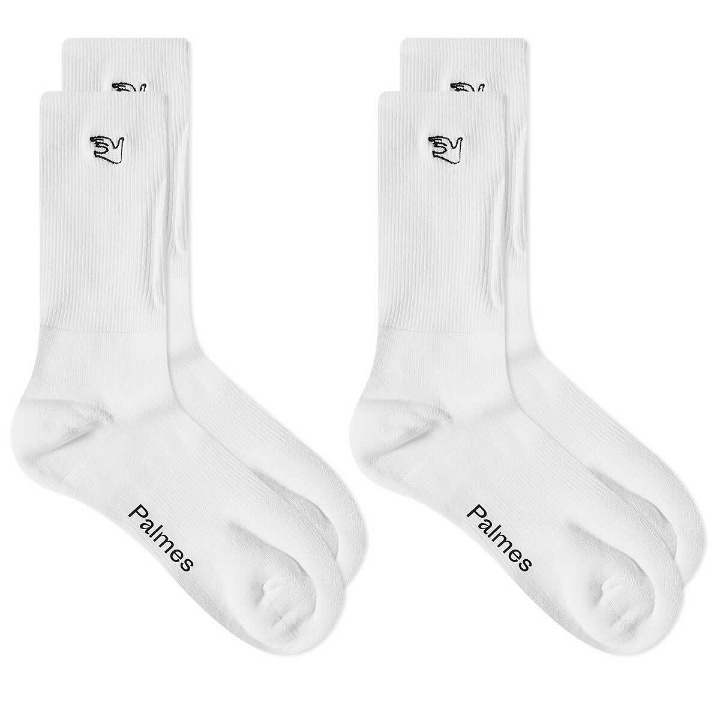 Photo: Palmes Men's Mid 2-Pack Sock in White