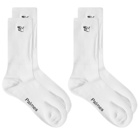 Palmes Men's Mid 2-Pack Sock in White