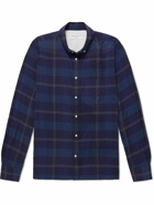 Officine Générale - Arsene Button-Down Collar Checked Poplin Shirt - Blue