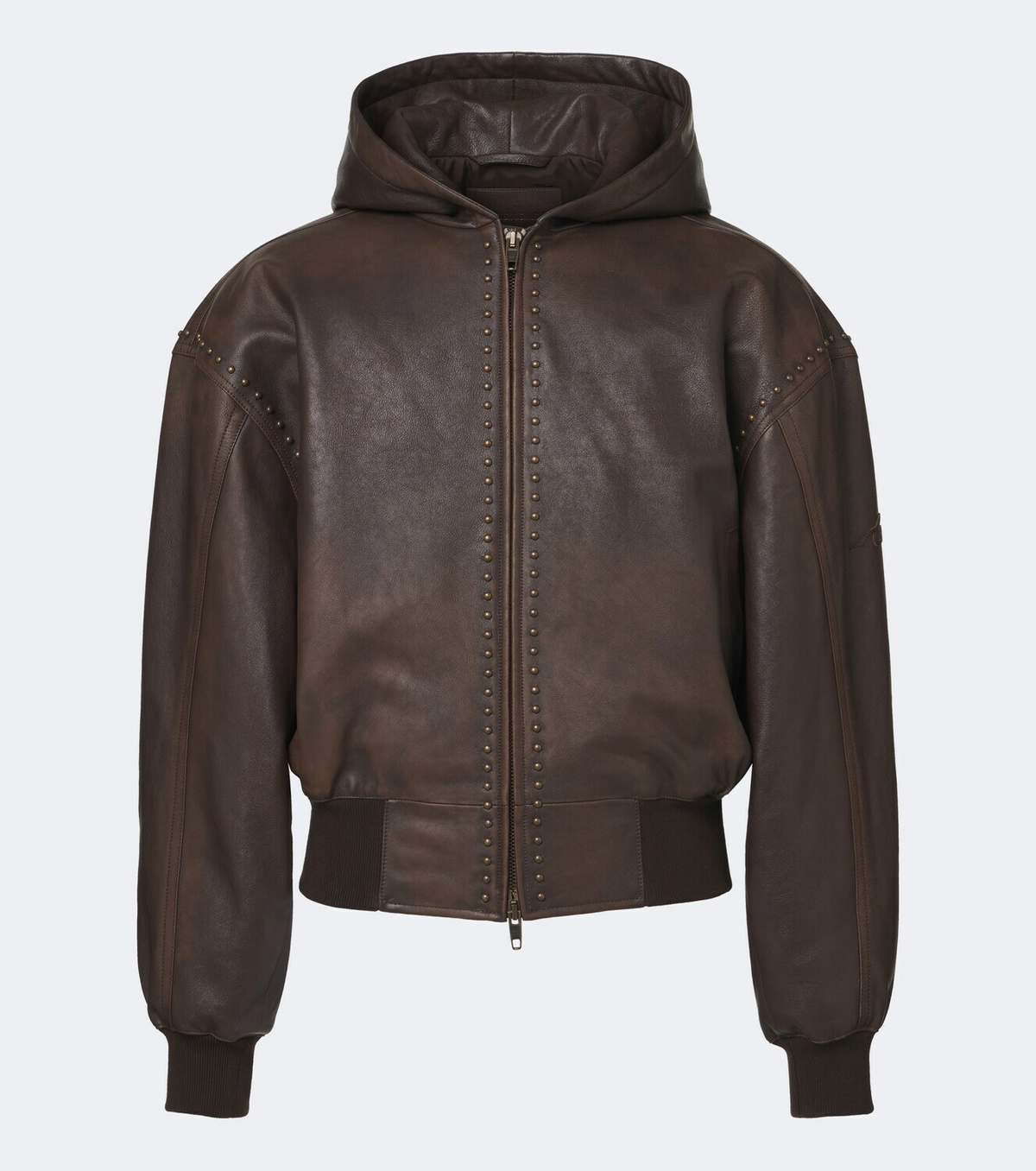 Balenciaga Studded hooded leather jacket