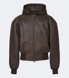 Balenciaga Studded hooded leather jacket