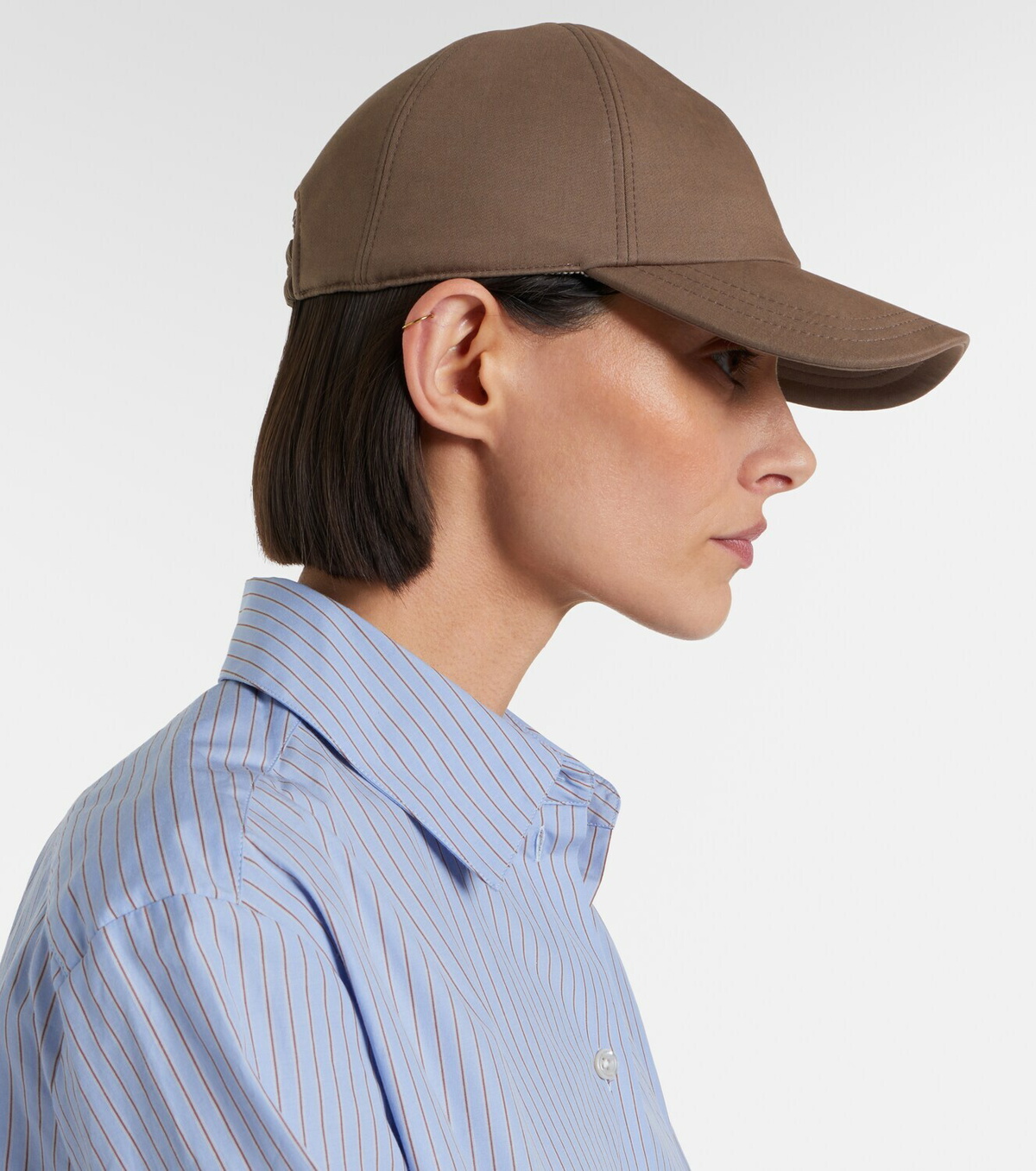 The Row Caspian cotton and cashmere canvas baseball cap