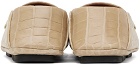 Dolce&Gabbana Beige Crocodile-Print Driver Loafers