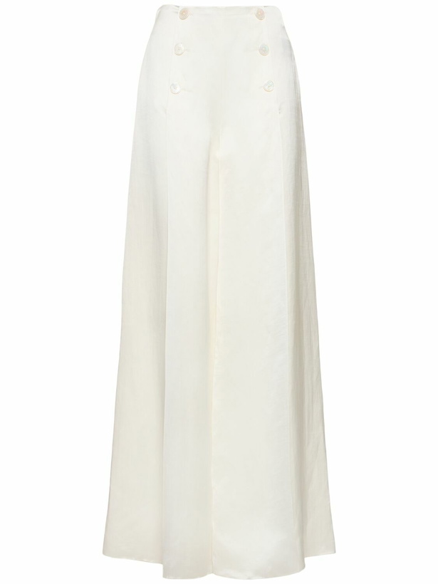 Photo: RALPH LAUREN COLLECTION Linen Blend Split Wide Pants