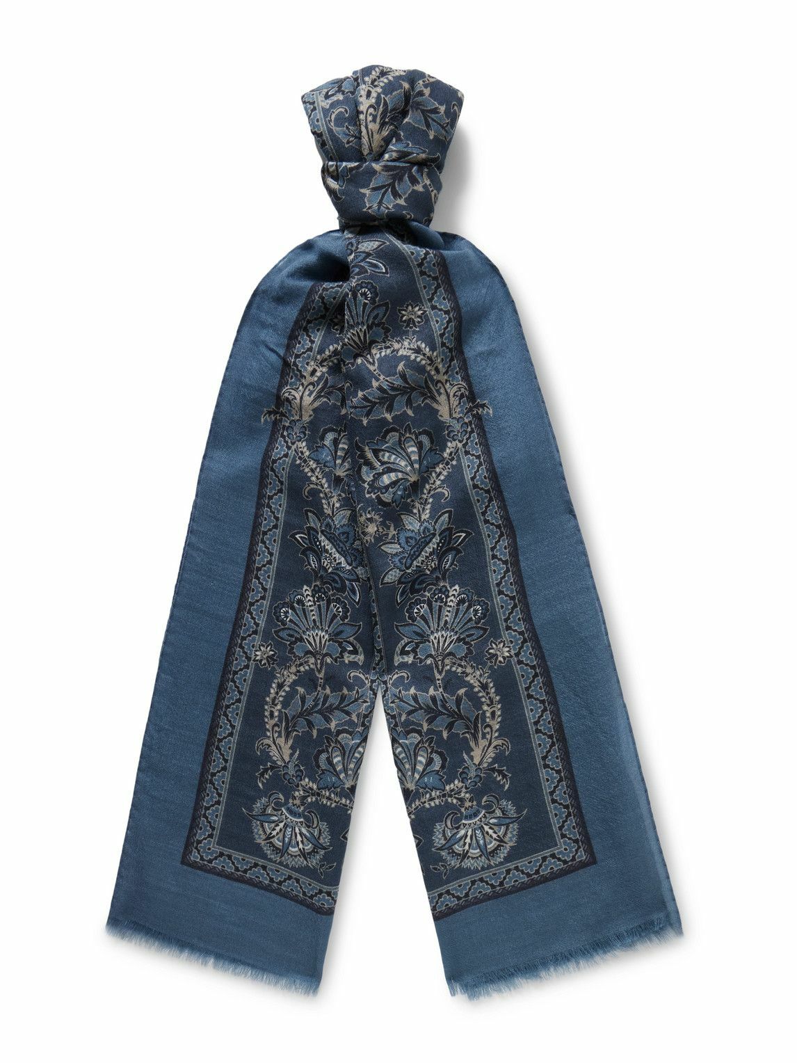 Etro - Paisley-Print Linen and Silk-Blend Scarf Etro