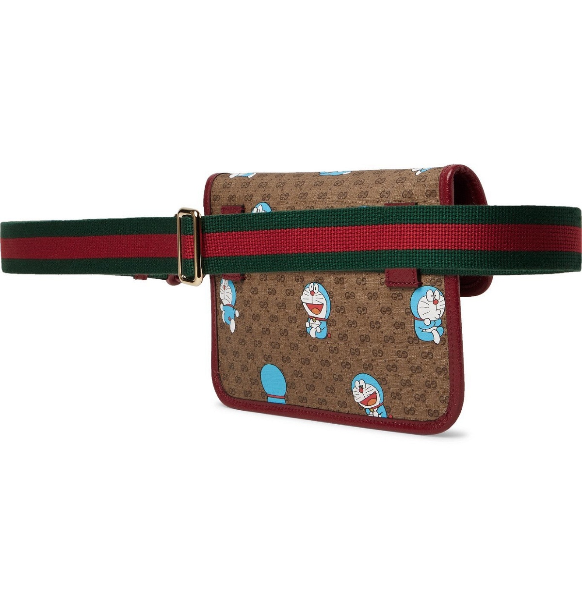 GUCCI Leather-Trimmed Monogrammed Coated-Canvas Belt Bag for Men