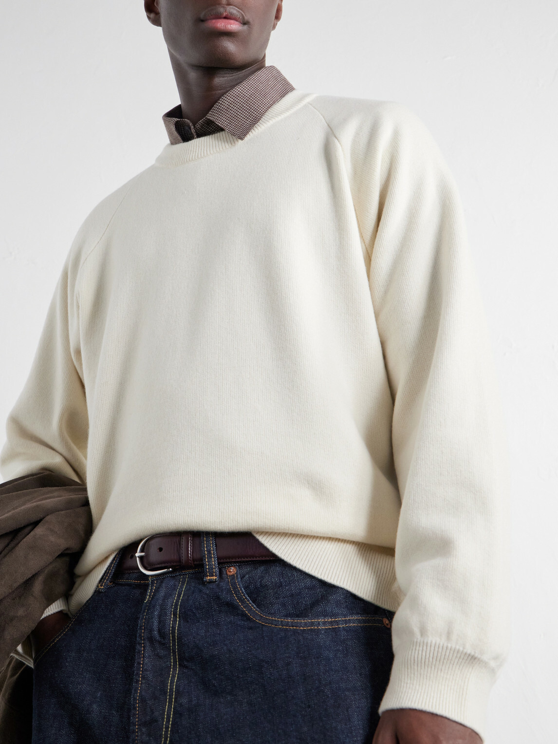 ATON - Cotton and Wool-Blend Sweater - Neutrals