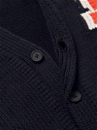 Off-White - Logo-Jacquard Cotton-Blend Cardigan - Black