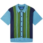 Awake NY Men's Camp Collar Knitted Shirt in Blue Multi