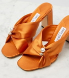 Jimmy Choo Rafi embellished satin mules