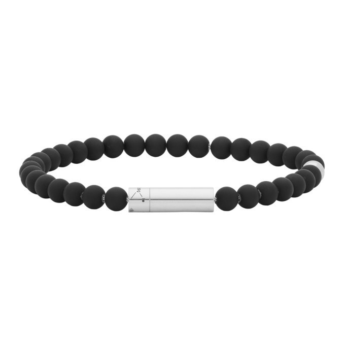 Photo: Le Gramme SSENSE Exclusive Black and Silver Beaded Bracelet