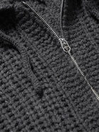 Rag & Bone - Logo-Embroidered Ribbed-Knit Zip-Up Hoodie - Gray