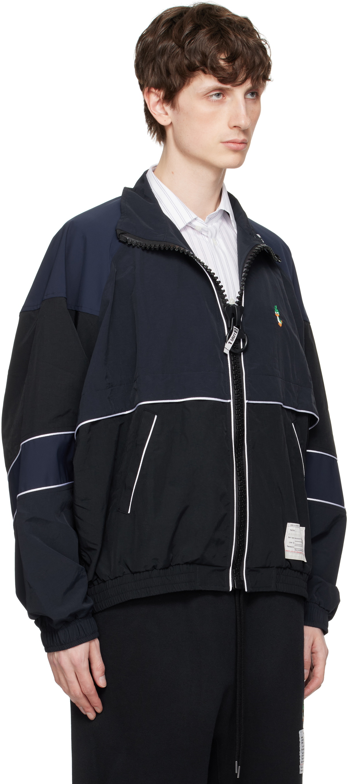 Maison MIHARA YASUHIRO Black & Navy Wide Back Track Jacket