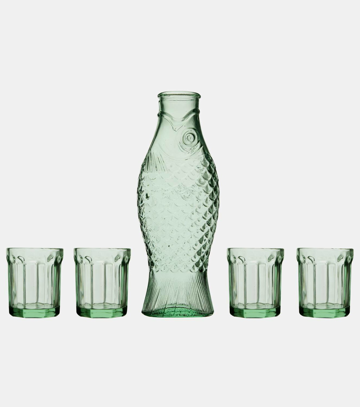 Serax Fish & Fish carafe and set of 4 glasses by Paola Navone