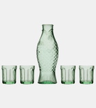 Serax Fish & Fish carafe and set of 4 glasses by Paola Navone