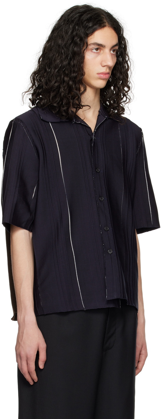 Camiel Fortgens Navy & Brown Relief Polo Camiel Fortgens