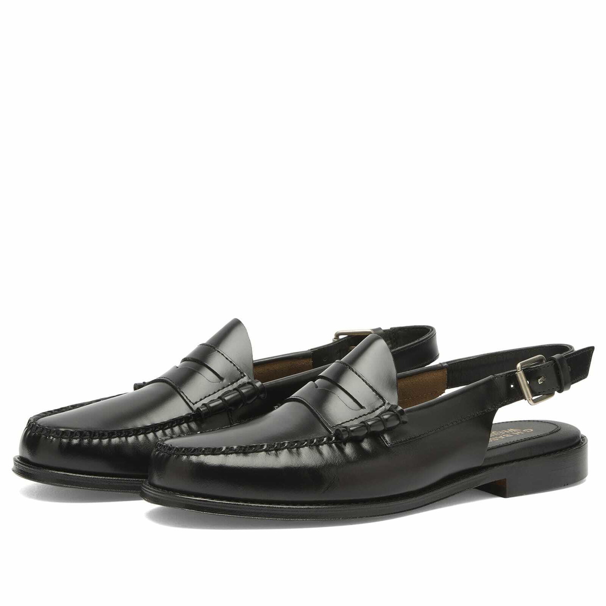 Bass Weejuns Men's Larson Slingback Loafer in Black Leather