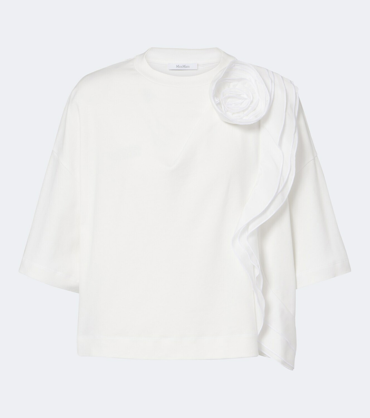 Max Mara Floral-appliqué cotton jersey T-shirt