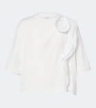 Max Mara Floral-appliqué cotton jersey T-shirt