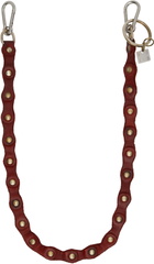 Guidi Red Leather Keychain