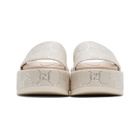 Gucci Off-White GG Lame Platform Sandals