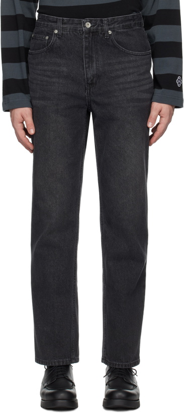 Photo: Uniform Bridge Black 5P Straight Jeans