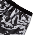 TOM FORD - Velvet-Trimmed Zebra-Print Stretch-Silk Satin Boxer Shorts - Gray