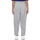 House of the Very Islands White and Navy Striped Hi Trousers