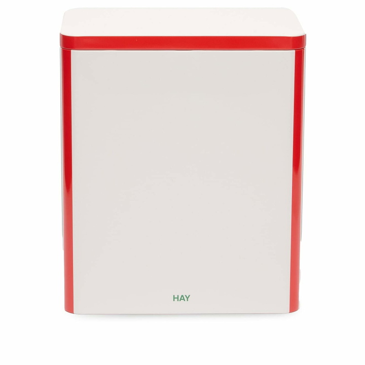 Photo: HAY Tin Container - Large in Off-White/Red 