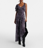 Isabel Marant Tylena printed silk georgette ruffled midi dress
