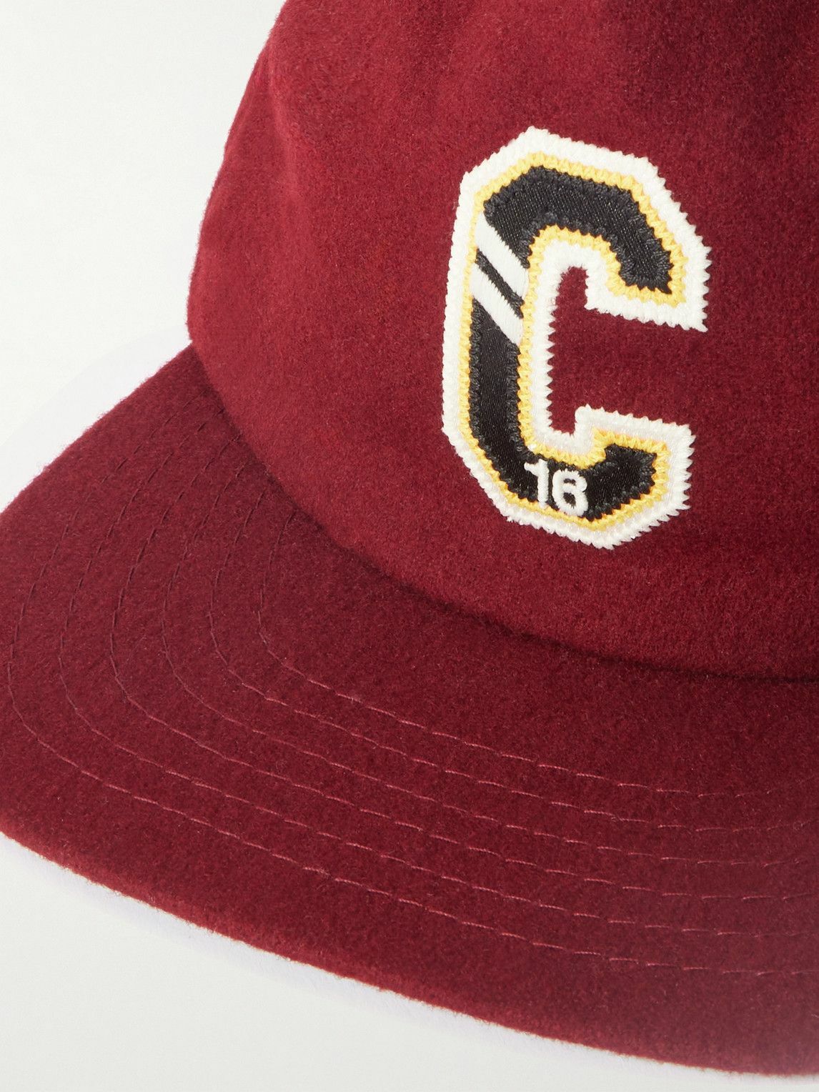 CELINE - Logo-Appliquéd Wool-Felt Baseball Cap - Burgundy