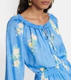 LoveShackFancy Popover floral mini dress