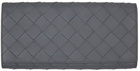 Bottega Veneta Grey Intrecciato Long Wallet