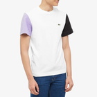 Lacoste Men's Colour Block T-Shirt in White/Neva Lilac/Black