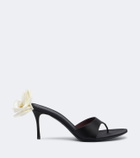 Magda Butrym Floral-appliqué satin thong sandals