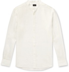 Ermenegildo Zegna - Grandad-Collar Mélange Linen Shirt - White