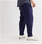 Blue Blue Japan - Indigo-Dyed Tapered Pleated Linen Trousers - Blue