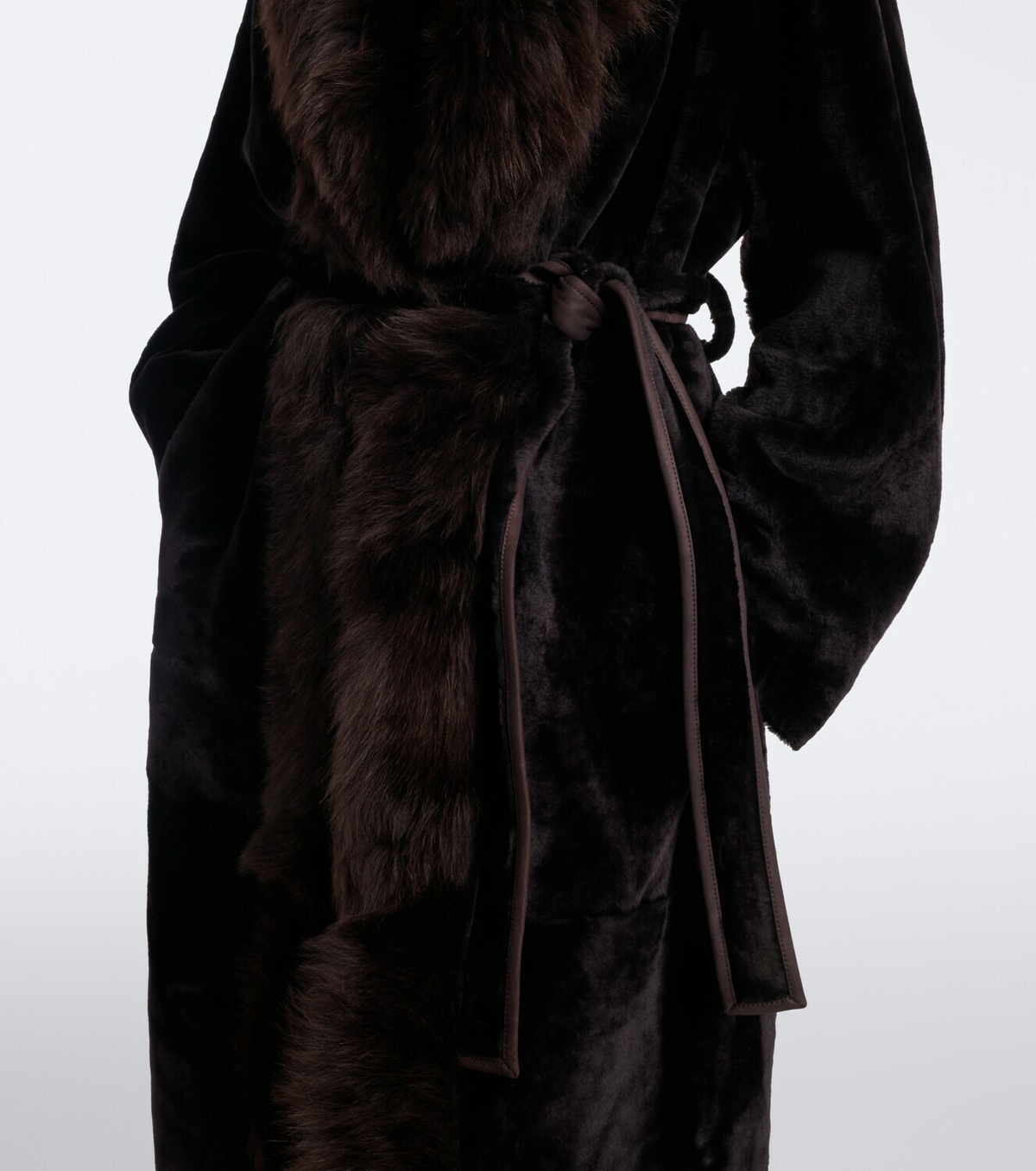 Nour Hammour Isadora shearling wrap coat