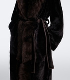Nour Hammour Isadora shearling wrap coat