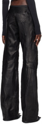 Balenciaga Black Low Waist Biker Leather Pants