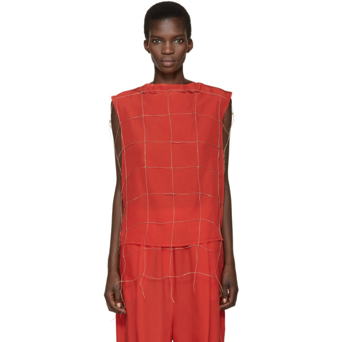 Damir Doma Red Net Tetrix Blouse