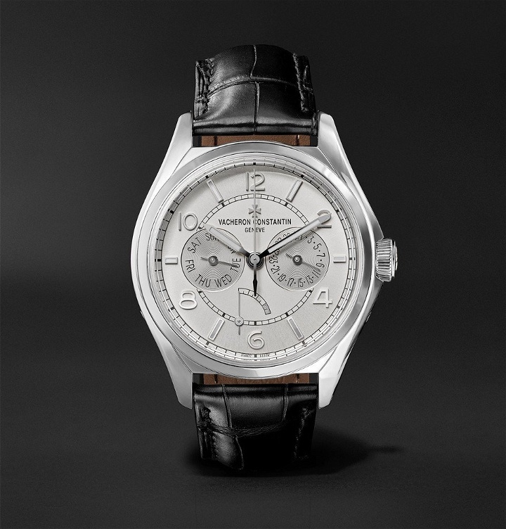 Photo: Vacheron Constantin - Fiftysix Day-Date Automatic 40mm Stainless Steel and Alligator Watch - Men - Gray