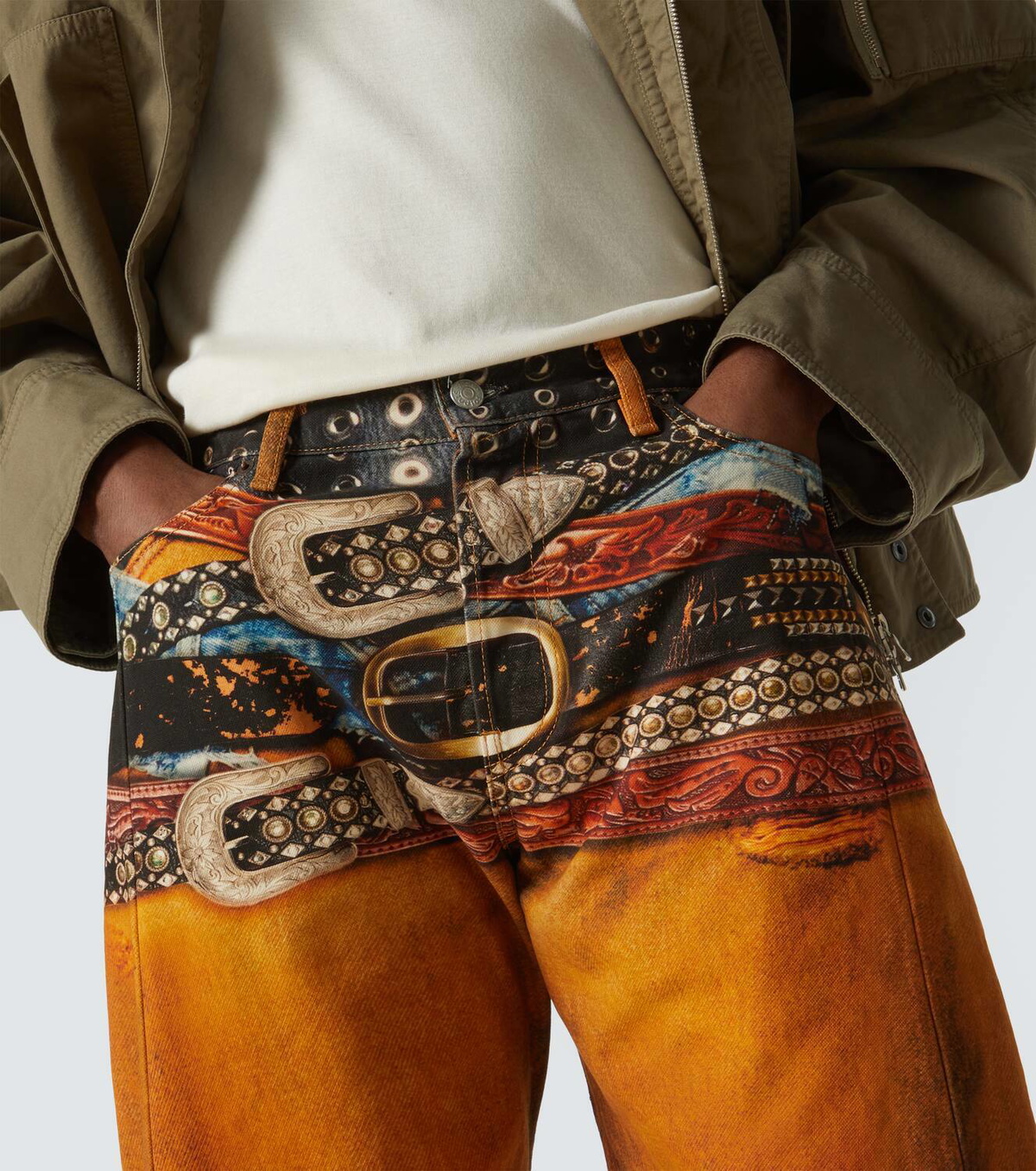Acne Studios Trompe l'œil printed wide-leg jeans Acne Studios