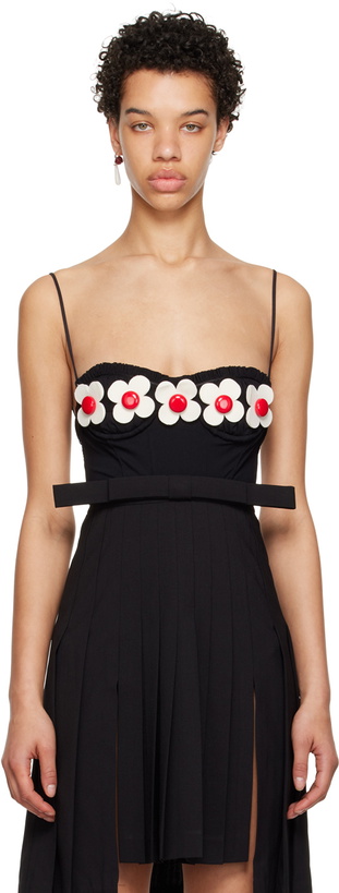 Photo: Shushu/Tong Black Appliqué Bodysuit
