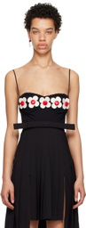 Shushu/Tong Black Appliqué Bodysuit