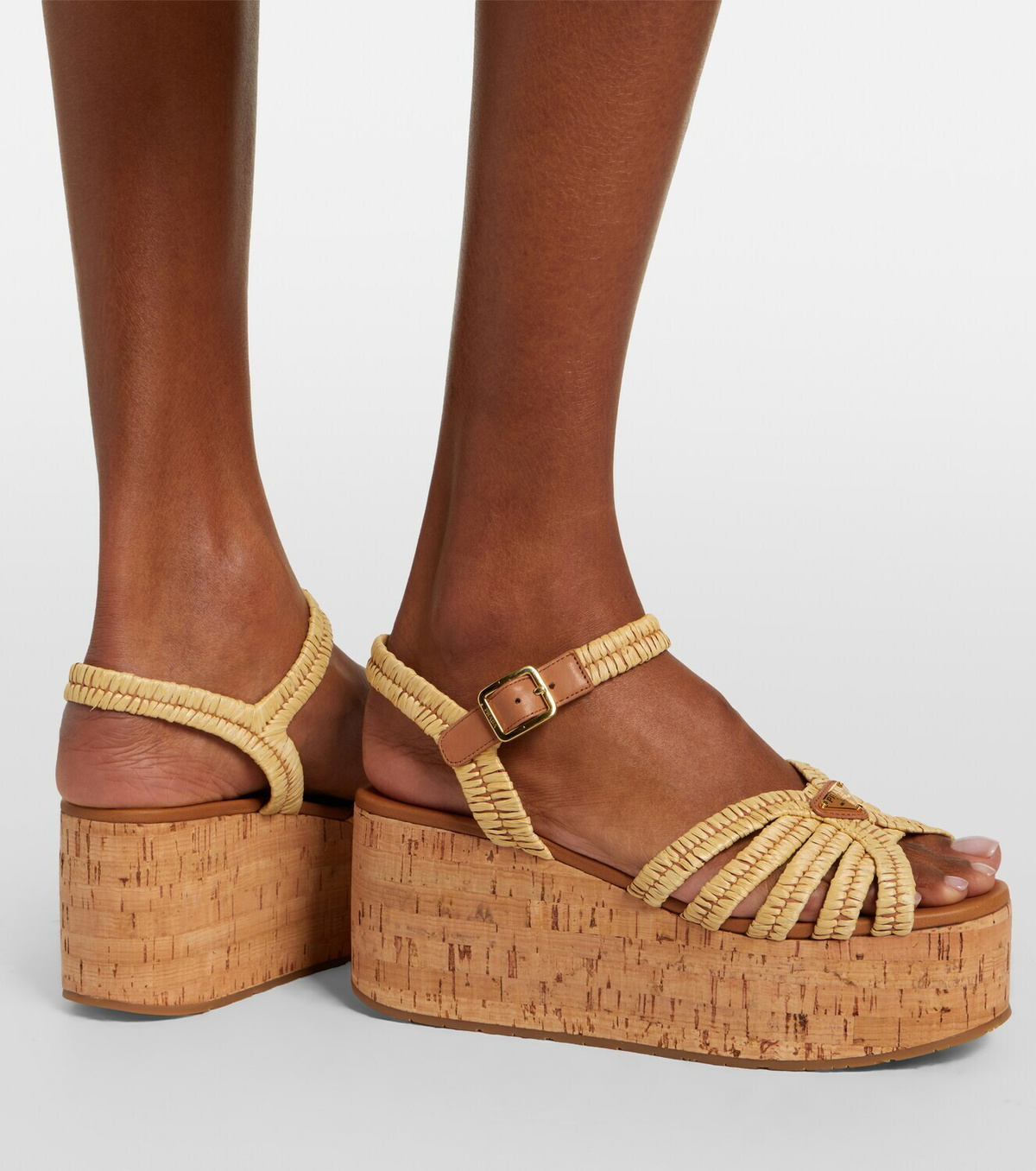 Prada Crochet wedge sandals